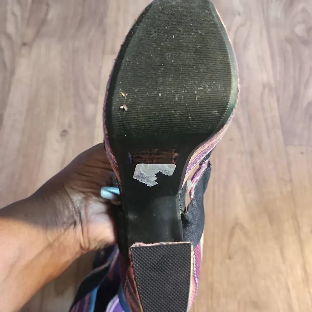 Fahrenheit Denim and Fabric Platform Heels